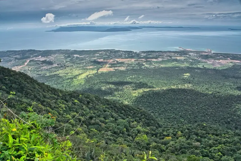 View of the coast and islands from Bokor mountain